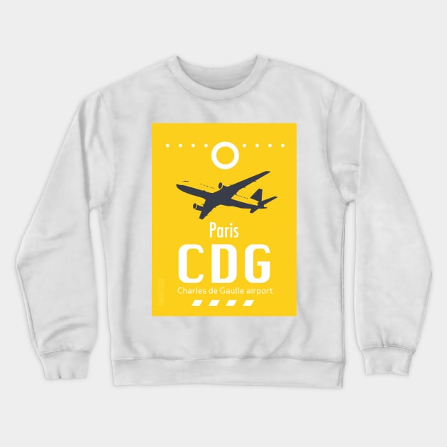 CDG yellow airport Crewneck Sweatshirt by Woohoo